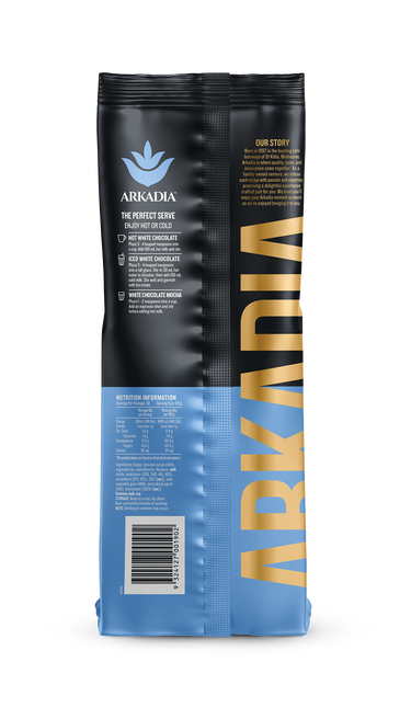Arkadia White Drinking Chocolate 1kg – Smooth & Creamy Vanilla Blend